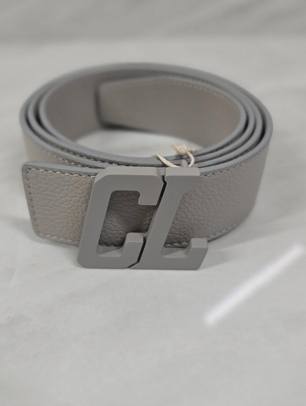 Christian Louboutin Leather Belt with Matte Monogram Buckle - NWOT